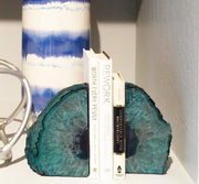 AMOYSTONE Crystal Bookends Decorative Agate Book Ends Holder Geode Bookend He...