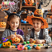 Spooktacular Kids Halloween Air Dry Clay Craft Kit - 12 Vibrant Colors for Creative Fun!
