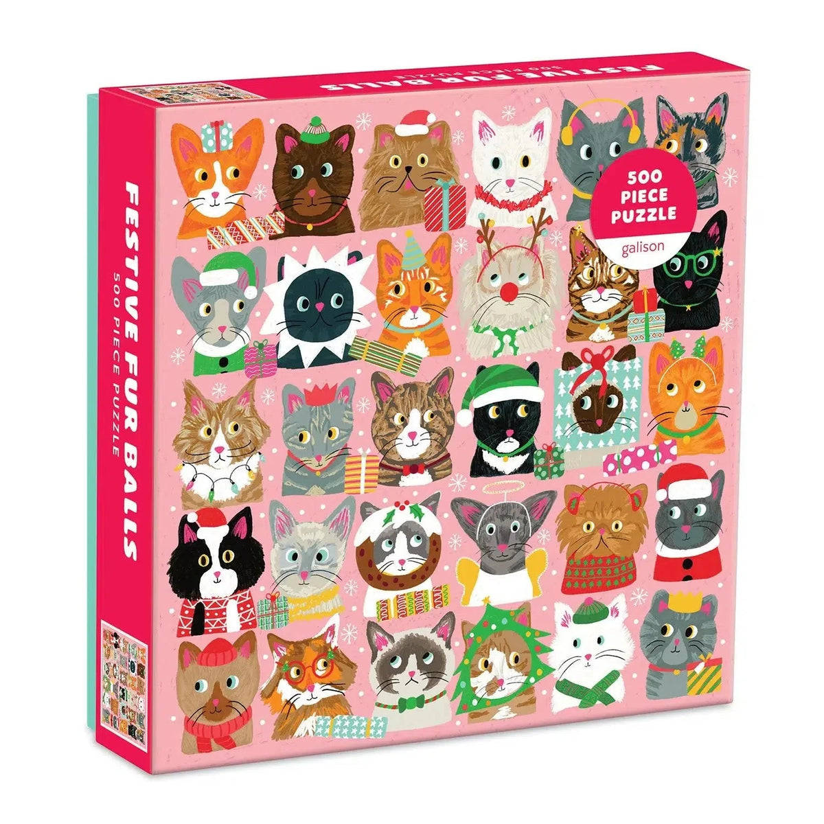 Festive Furballs 500-Piece Puzzle