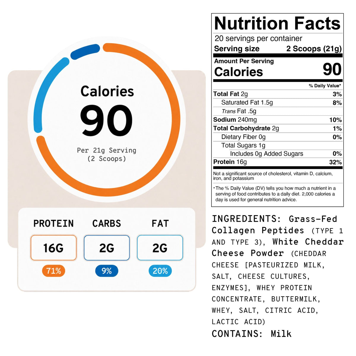 White Cheddar Collagen+ Protein Blend