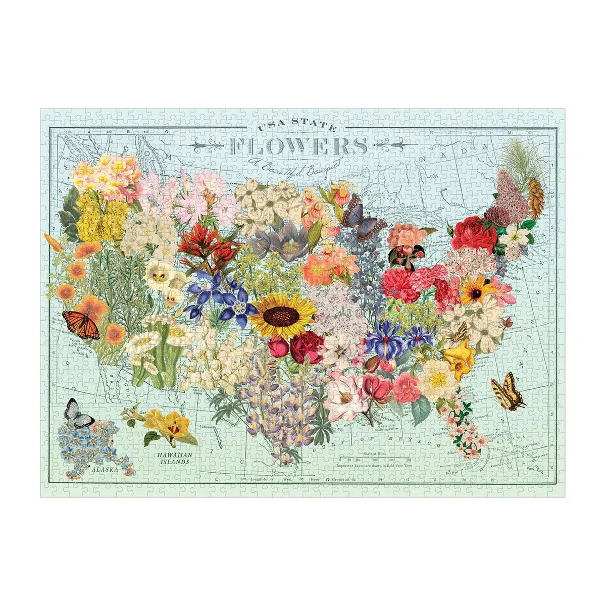 USA State Flowers 1000-Piece Puzzle