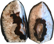 Agate Geode Bookends Heavy Duty Natural Crystal Stone Book Holders Decor